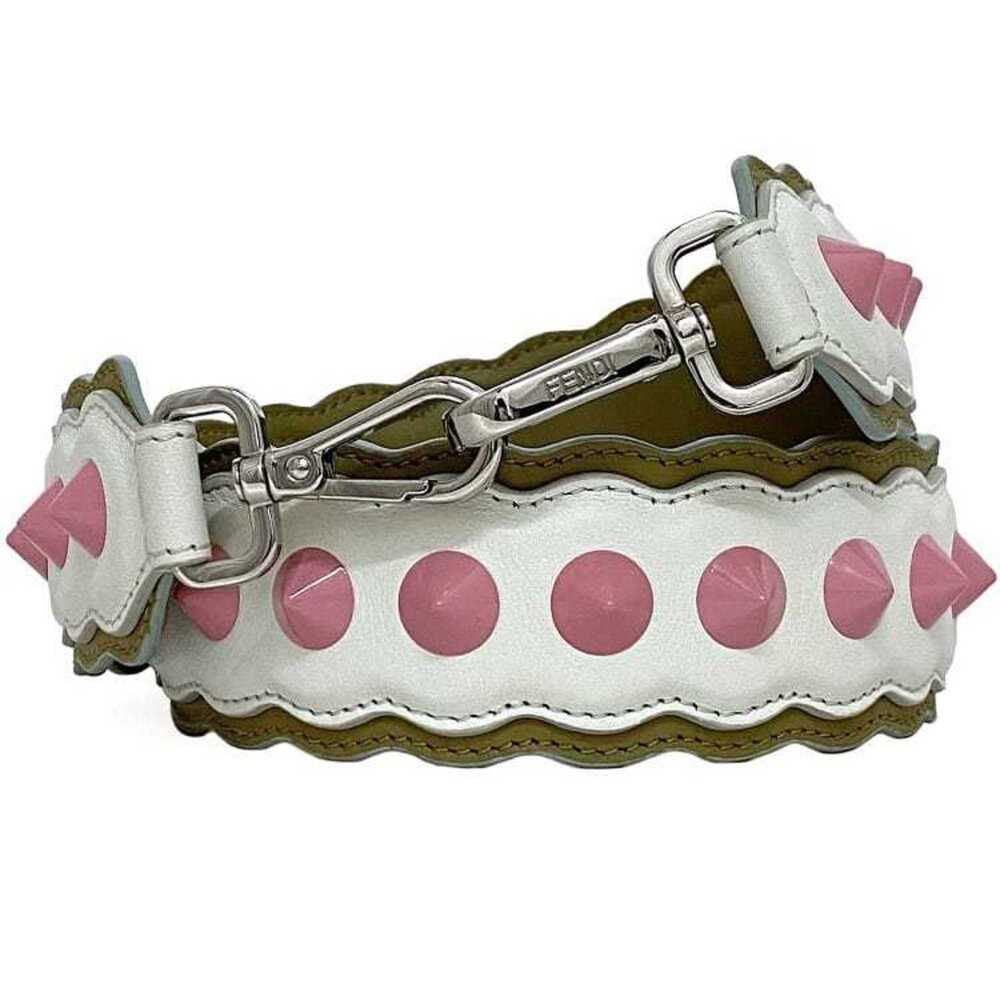 Fendi Shoulder Strap You Ec-21237 White Beige Pink Leather Studs Fendi Retrof...